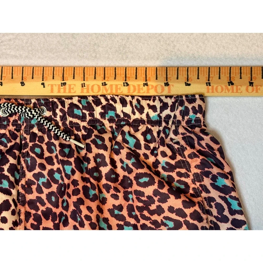 NWT Boardies Leopard Animal Print Swim Trunks Men's XL Coral, Black, Turquoise
